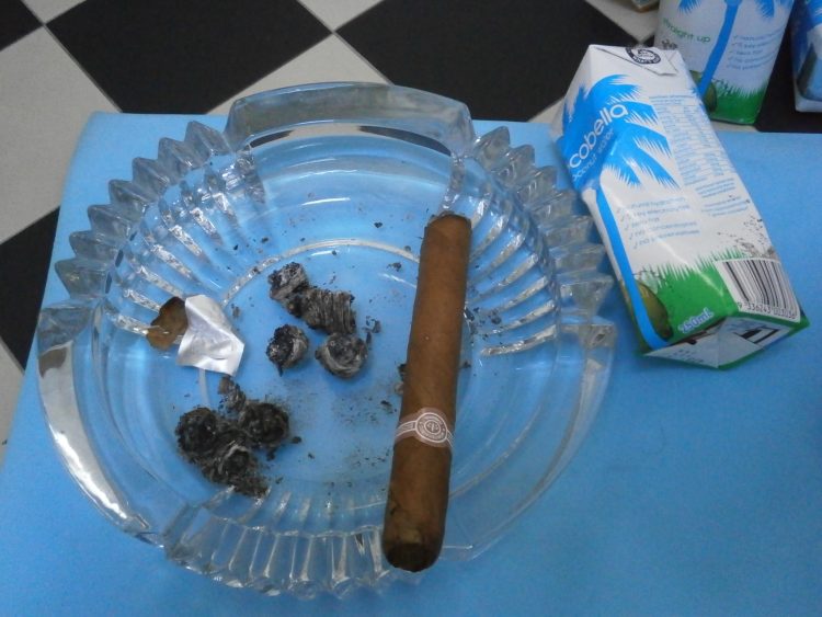 Montecristo A Montecristo Humidor a couple of inches gone, with coconut water